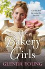 „Can she find the recipe for success? The Bakery Girls. Glenda Young.“ Frau mit Tablett voller rosa Gebäck.