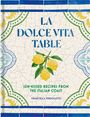 Text: "La Dolce Vita Table. Sun-kissed Recipes from the Italian Coast. Francesca Versolatto." Mosaikdesign mit Zitronen.