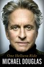 "UNTITLED MEMOIR, Michael Douglas, COVER AND TITLE TO BE REVEALED" auf blauem Hintergrund, unten ein Logo.