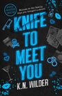 BONUS CHAPTER INSIDE. Welcome to the family, hope you brought a shovel. KNIFE TO MEET YOU. K.N. WILDER. Grafiken von Herzen, Totenkopf.