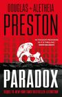 „DOUGLAS + ALETHEIA PRESTON“, „PARADOX“, „AS THOUGHT-PROVOKING AS IT IS THRILLING.“, Schädel über Landschaft, rot-schwarz.