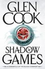 "GLEN COOK", "SHADOW GAMES", "A Chronicle of the Black Company". Rotes Symbol in einem Kompass.