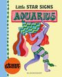Oben steht "Little STAR SIGNS" und darunter "AQUARIUS". Darunter eine bunte Figur mit einer großen Wasserkrug.