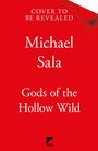 Text in Weiß auf rotem Hintergrund: "Cover to be revealed", "Michael Sala", "Gods of the Hollow Wild", mit einem kleinen Logo unten.