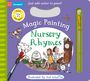 "Magic Painting Nursery Rhymes" auf lila Hintergrund, bemerkt Illustrationen von Figuren aus Kinderreimen und einen Pinsel.
