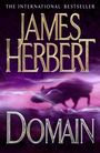 Text: "THE INTERNATIONAL BESTSELLER", "JAMES HERBERT", "DOMAIN".  
Illustration: Dunkles Bild mit Schatten eines Tieres.