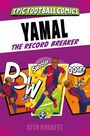 «EPIC FOOTBALL COMICS», «YAMAL THE RECORD BREAKER», «SWOOSH», «POW», «OOOF!», Spieler in Blau-Rot, dynamische Posen.