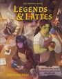 Text: "The Graphic Novel Legends & Lattes" von Travis Baldree. Ein grüner Ork und eine lila Teufelsfigur machen Kaffee.