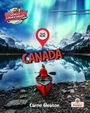 "Canada" hervorgehoben, Kanufahrer auf See, Nordlichter am Himmel, Berglandschaft, "Carrie Gleason" unten Mitte.