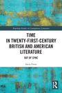 Ein blau-gelbes abstraktes Muster, darüber der Titel: "Time in Twenty-First-Century British and American Literature".