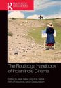 Der Text lautet: "The Routledge Handbook of Indian Indie Cinema". Eine Frau malt in einer hügeligen Landschaft.
