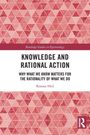 "Knowledge and Rational Action" von Roman Heil, rote geometrische Muster, Logo der Routledge-Studien in Epistemologie.