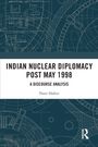 Text: "Indian Nuclear Diplomacy Post May 1998: A Discourse Analysis" von Nasir Hafeez. Hintergrund: technische Zeichnungen.