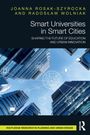 Titel: "Smart Universities in Smart Cities". Autoren: Joanna Rosak-Szyrocka, Radosław Wolniak. Illustration: Hochhäuser und Netzwerksymbole.