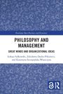 Buchtitel: "Philosophy and Management: Great Minds and Organizational Ideas" von drei Autoren. Florales Muster und Logo.