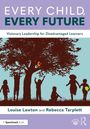 "EVERY CHILD, EVERY FUTURE" in großen Buchstaben, Kinder unter einem Baum spielend.