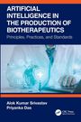 Titel: "ARTIFICIAL INTELLIGENCE IN THE PRODUCTION OF BIOTHERAPEUTICS". Autoren: Alok Kumar Srivastav, Priyanka Das. Abbildungen: stilisierter Arzt mit digitalem Overlay.