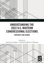 "Understanding the 2022 U.S. Midterm Congressional Elections: Continuity and Change" mit geometrischen Linien und Routledge-Logo.