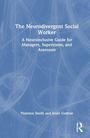 "The Neurodivergent Social Worker" ist der Titel, Autoren sind Florence Smith und Jenni Guthrie. Blaues abstraktes Muster.