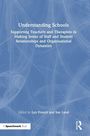"Understanding Schools" steht groß in Weiß auf blauem Hintergrund mit abstrakten Linien. Editor: Lyn French, Sue Lund.