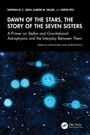 Titel: "Dawn of the Stars, The Story of the Seven Sisters". Illustration: Lächelnde, leuchtend blaue Sterne im Weltall.
