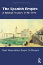 "The Spanish Empire: A Global History 1478-1975" steht oben, Autoren unten. Illustration von historischem Gebäude und Straße.