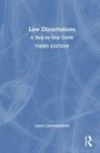 Text: "Law Dissertations: A Step-by-Step Guide, THIRD EDITION, Laura Lammasniemi." Hintergrund in Blau mit feinen Linien.