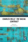 Text: "CHARLES MILLS' THE RACIAL CONTRACT, Edited by Elvira Basevich." Hintergrund: abstrakte blaue und gelbe Muster.