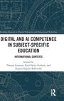 "Digital and AI Competence in Subject-Specific Education: International Contexts", Autoren: Summer, Gerholz, Kaplan-Rakowski. Hintergrund: Technische Zeichnung.