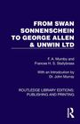 „FROM SWAN SONNENSCHEIN TO GEORGE ALLEN & UNWIN LTD“ in weiß auf dunklem Hintergrund, Routledge Logo unten rechts.