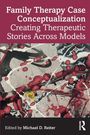 "Family Therapy Case Conceptualization: Creating Therapeutic Stories Across Models." Farbspritzer auf abstraktem Hintergrund.