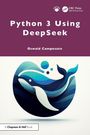 "Python 3 Using DeepSeek", Autor: Oswald Campesato. Illustration eines stilisierten Wals in Blau- und Türkistönen.