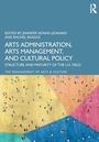 „Arts Administration, Arts Management, and Cultural Policy“ steht in großen weißen Buchstaben. Darunter Menschen auf bunter Fläche.
