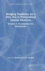 "Bridging Traditions for a New Era in Personalized Natural Medicine, Volume 1" vor blauem Hintergrund mit weißem Muster.