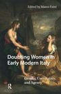 "Doubting Women in Early Modern Italy" von Marco Faini. Eine Illustration zeigt zwei Menschen in historischer Kleidung im Gespräch.