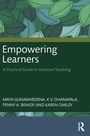"Empowering Learners: A Practical Guide to Inclusive Teaching" von Maya Gunawardena und anderen, mit Blattmuster-Hintergrund.