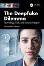 "The Deepfake Dilemma: Technology, Truth, and Forensic Integrity" von Dr. Áine MacDermott. Gesicht mit digitalen Überlagerungen.
