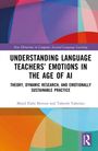 Texte: "Understanding Language Teachers' Emotions in the Age of AI." Bunte geometrische Hintergrundelemente, Logo unten rechts.