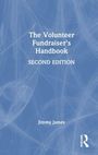 "The Volunteer Fundraiser's Handbook, SECOND EDITION, Jimmy James." Der Hintergrund ist blau mit abstrakten Linien.