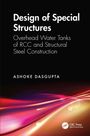 Bucheinband: „Design of Special Structures: Overhead Water Tanks“. Autor: Ashoke Dasgupta. Farbiges, dynamisches Muster unten.