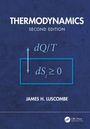 "THERMODYNAMICS, SECOND EDITION, James H. Luscombe", Formel: "dQ/T, dSi ≥ 0", blauer Hintergrund.