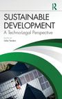 „Sustainable Development: A Techno-Legal Perspective“, herausgegeben von Usha Tandon. Grünes Logo. Dach mit Solarpanelen.