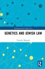„GENETICS AND JEWISH LAW“ von Yehezkel Margalit, wissenschaftliches Cover mit blauen und gelben Netz-Strukturen.