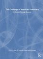 Text: "The Challenge of American Democracy: A History Through Sources. Edited by Kyle G. Volk and Claire Rydell Arcenas."   
Hintergrund: Abstrakte, blaue Linien.