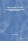 Titel: "Python Scripting in PLAXIS". Untertitel: "Automating Geotechnical Analysis and Modelling Workflows". Autor: Waseem Akhtar. Blaues abstraktes Muster im Hintergrund.