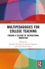 "Multipedagogies for College Teaching" mit buntem geometrischen Hintergrund; Autoren: Richard Edwards, Constance Nugent, Lash Keith Vance.