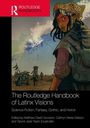 "The Routledge Handbook of Latinx Visions." Illustration einer Person in bunter Kleidung, mit Science-Fiction-Elementen.