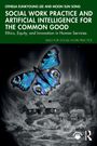 „SOCIAL WORK PRACTICE AND ARTIFICIAL INTELLIGENCE FOR THE COMMON GOOD“ Buchcover: Blauer Schmetterling, ländliche Szene.