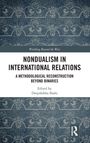 „NONDUALISM IN INTERNATIONAL RELATIONS“, Herausgeber: Deepshikha Shahi. Hintergrund: Blaues, florales Muster.