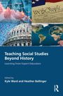 "Teaching Social Studies Beyond History: Learning from Expert Educators", oben USA-Symbole, unten Buchdetails mit Autoren.